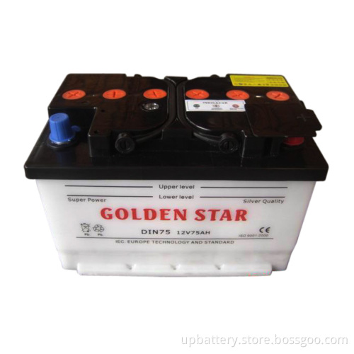 Lead Acid Dry Charged Car Battery DIN75 12V 75ah